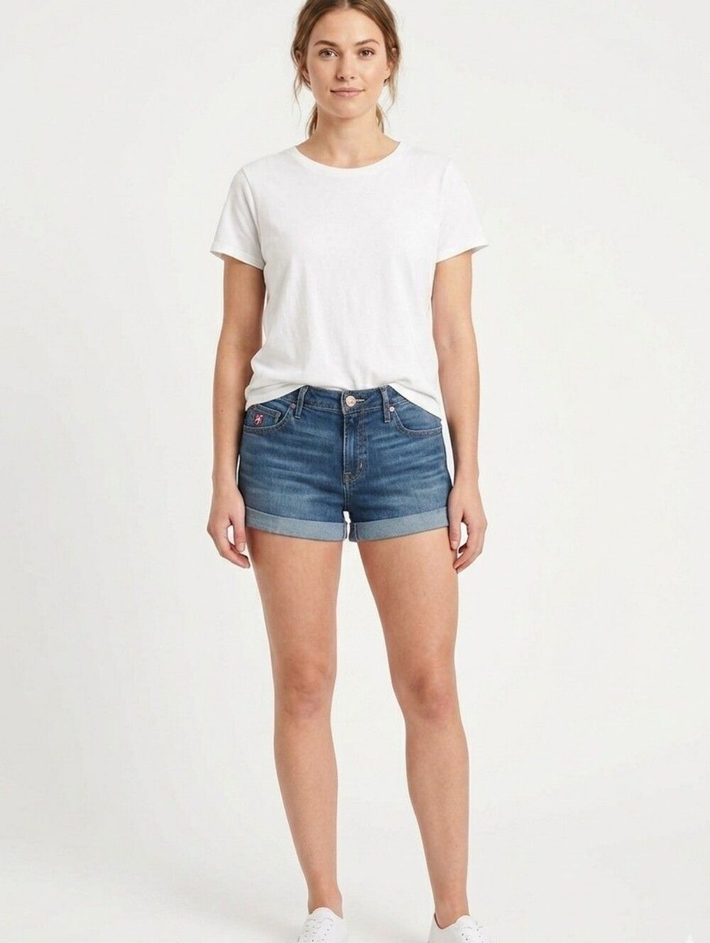 Hudson Hampton Cuffed Denim Shorts Size 30 Shade 2 Dark Wash Medium Wash Preppy